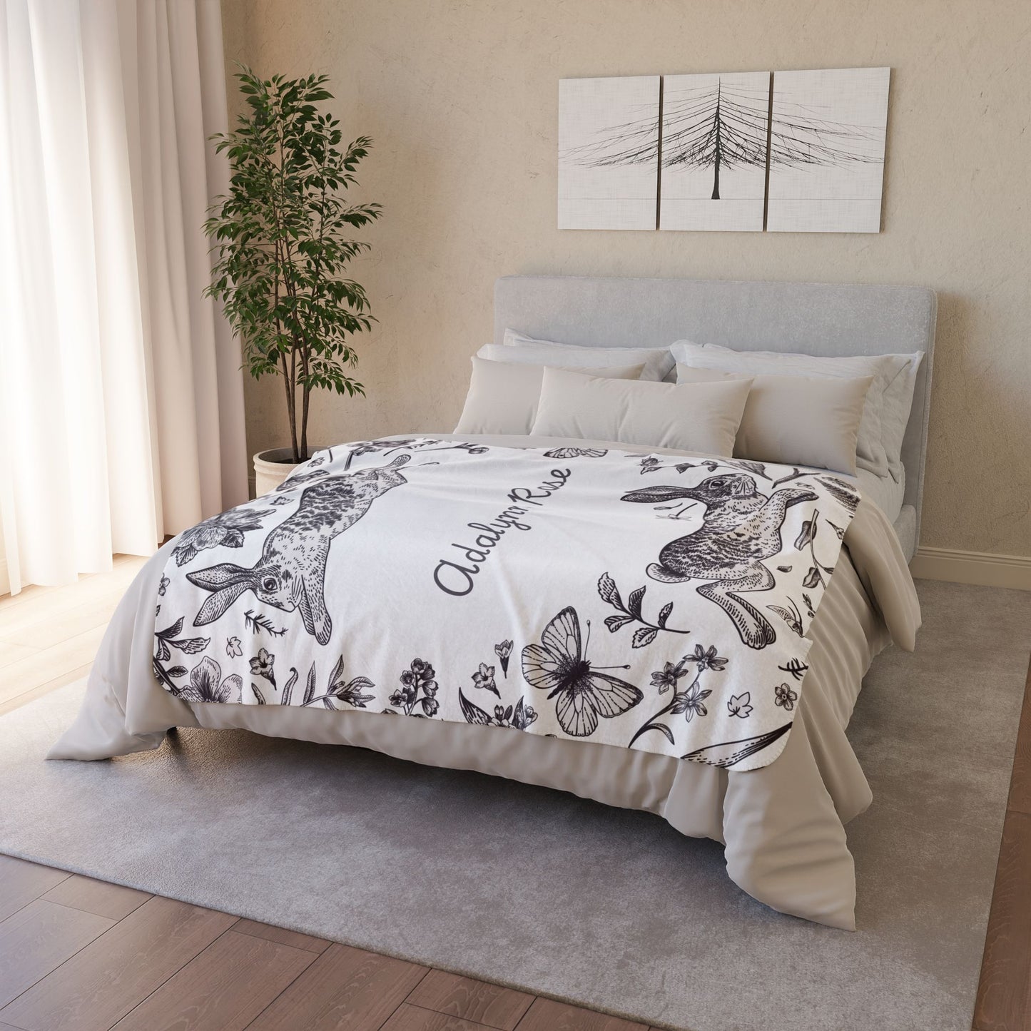 The Hare's Hollow - Personalize A Blanket To Compliment Your Wallpaper